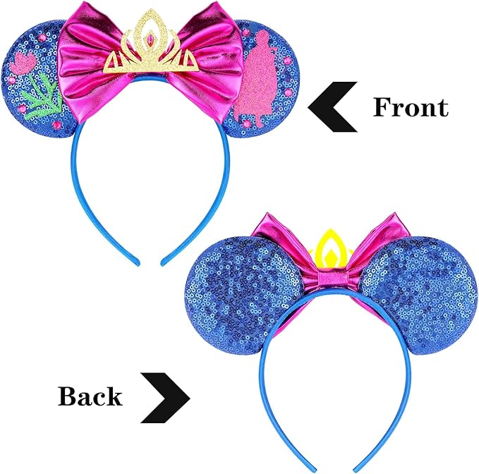 FANYITY Tiana Mouse Ears, Sequin Mouse Ears Headband for Boys Girls Women (SX)