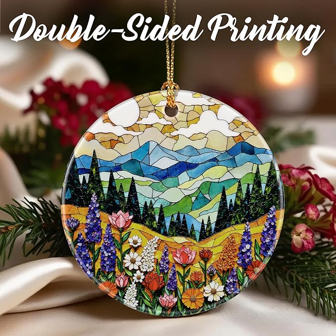 Mountain Wildflower Ornaments, Christmas Ornaments: Christmas Tree Decorations, Holiday Decor, Stocking Stuffers, Gift Ideas, Xmas Gifts & Gifts for Nature Lover