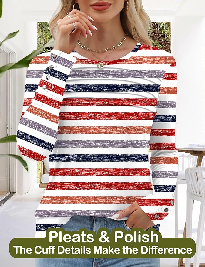 Blouses for Women Dressy Casual Long Sleeve Fall Fashion Tops Trendy Outfits for Work Office Shirts Thicker Clothes