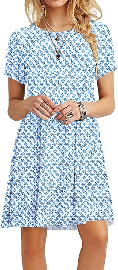 MOLERANI Women's Casual Plain Simple T-Shirt Loose Dress