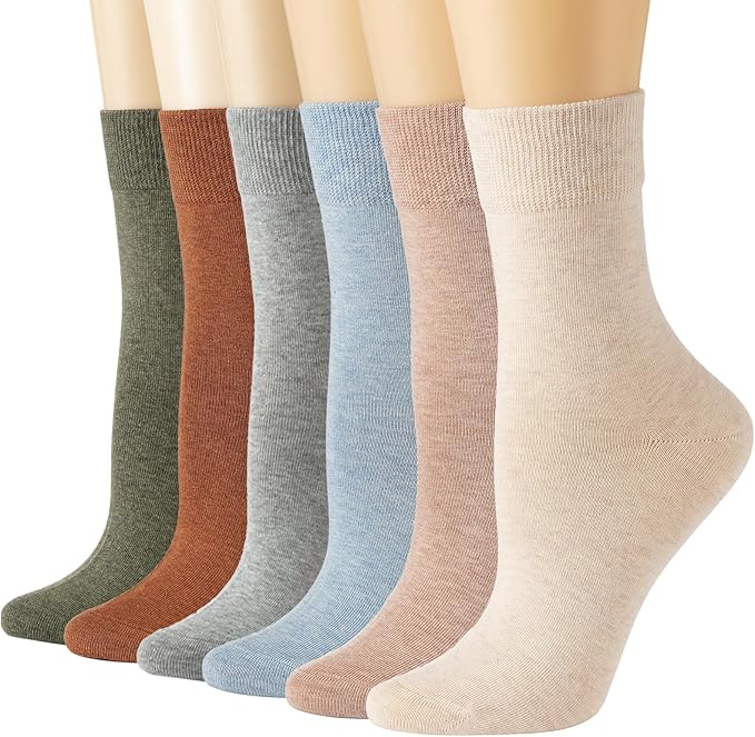 Losa Kute Super Soft Crew Socks Cozy Causal Athletic Socks 6 Pairs