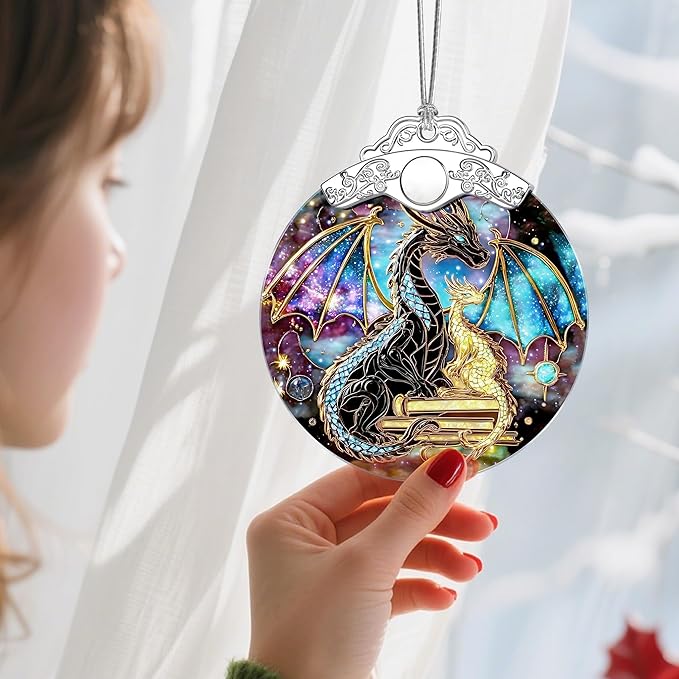 Christmas Ornaments – Dragon Ornaments for Christmas Tree, Xmas Decorations, Holiday Decor, Ideal Gifts for Dragon Lover, Holiday Present & Xmas Gift, Festive Gifts for Neighbor, Friends and Family