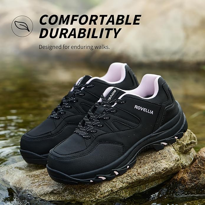 Waterproof Hiking Shoes Women Fashion Sneakers Tennis Walking Shoes Non-Slip Grip Ankle Support, Durable Comfort for Trekking, Trail Running, and Outdoor Adventures