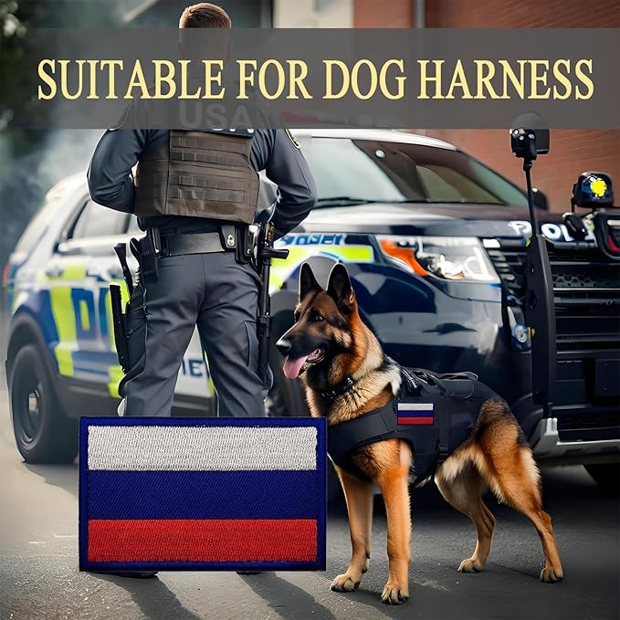 EmWoot 2PCS Russia Flag Patch Embroidered Morale Patch Military Tactical Patches Hook and Loop