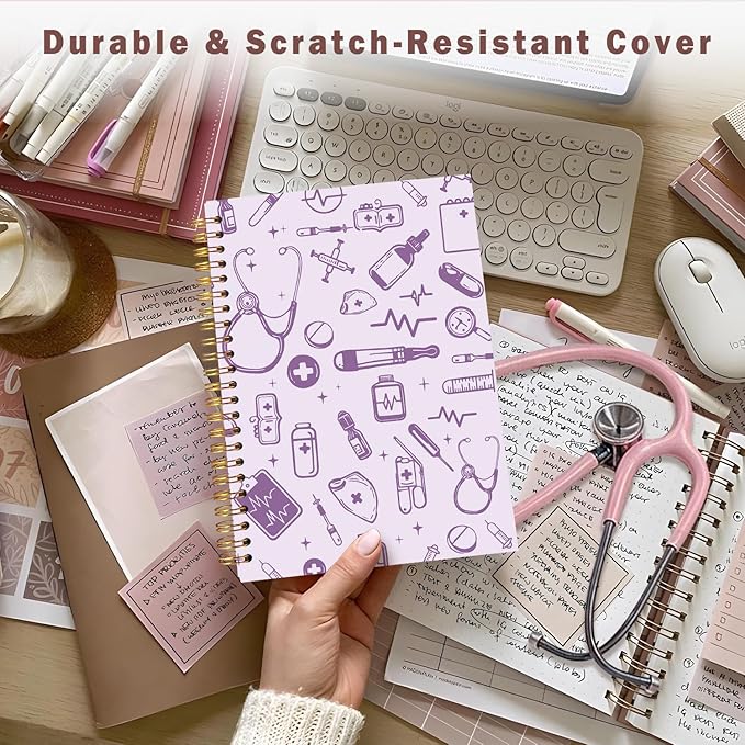 Lacama Labor and Delivery Nurse Gifts, Purple Nurse Notebook Journal, Gifts for Nurses, Christmas Gift, Nursing School Essentials, Notebook for School Office Supplies 5.5x8.3 Inch