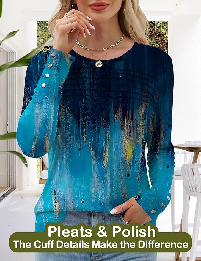 Blouses for Women Dressy Casual Long Sleeve Fall Fashion Tops Trendy Outfits for Work Office Shirts Thicker Clothes