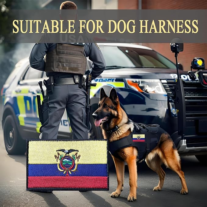 EmWoot 2PCS Ecuador Flag Patch Embroidered Morale Patch Military Tactical Patches Hook and Loop