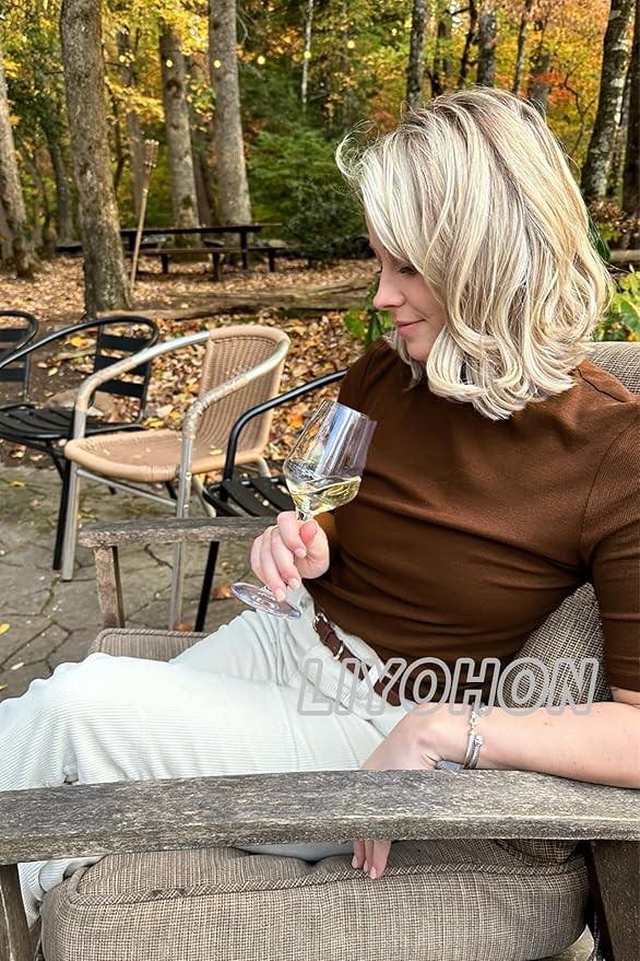 LIYOHON Womens Tops Dressy Casual Mock Turtleneck Business Short Sleeve T Shirts Going Out Tops 2026