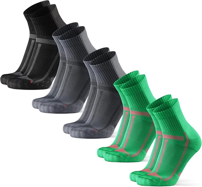 DANISH ENDURANCE Ultra-Comfort Quarter Running Socks, Performance Socks, Men & Women - 3 or 5 Pack