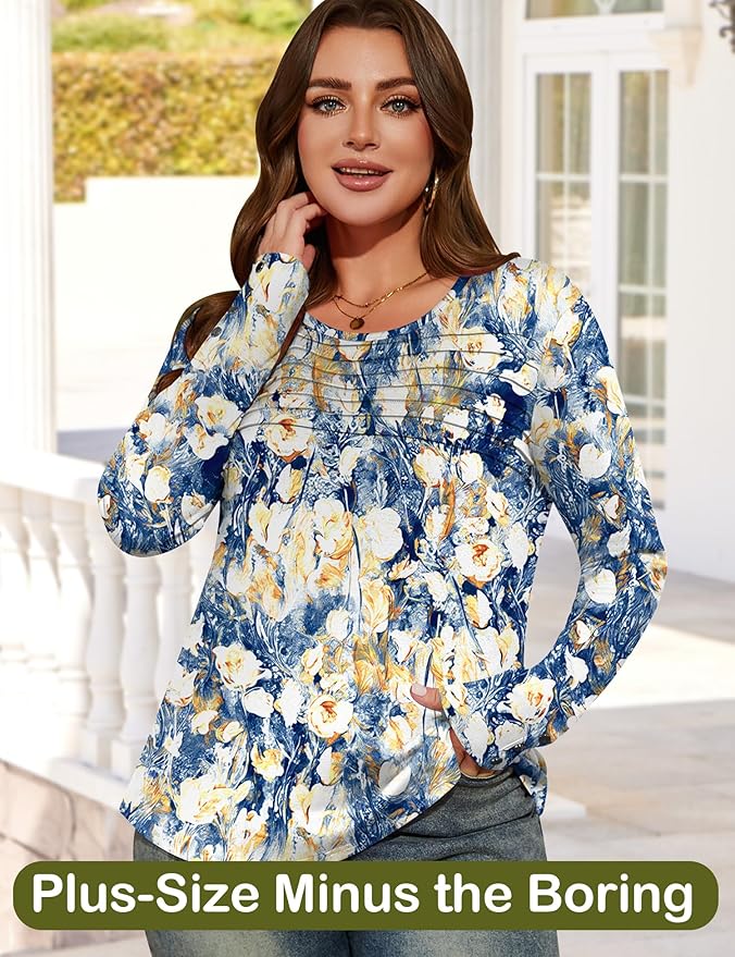 Blouses for Women Dressy Casual Long Sleeve Fall Fashion Tops Trendy Outfits for Work Office Shirts Thicker Clothes