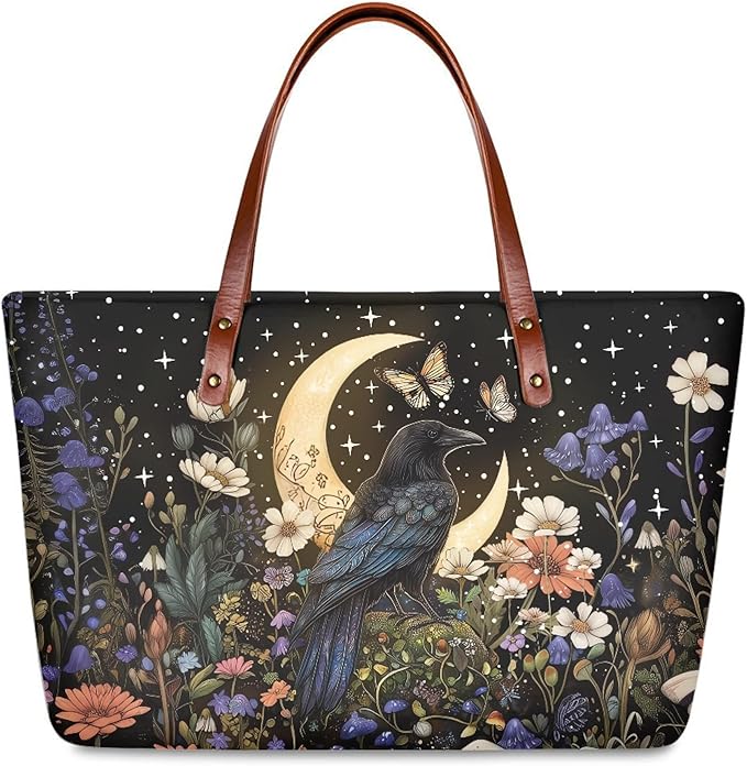 Womens Zip Up Tote Handbag Daisy Print Large Capacity Tote Purse Handbag Big Tote Bag Purse For Work Laptop