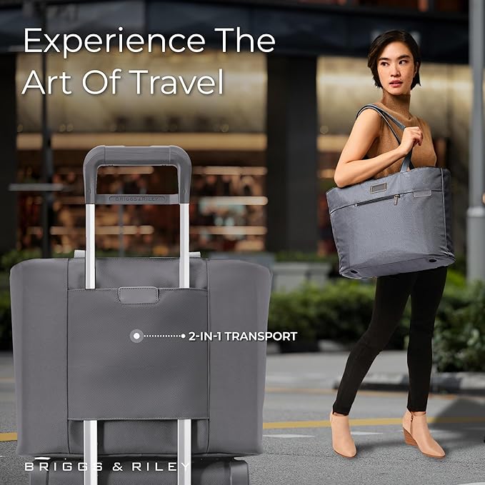 Briggs & Riley Traveler Tote Bag - Nylon Tote Bag for Weekend Travel & Work, Smooth Zipper Closure - Baseline Collection