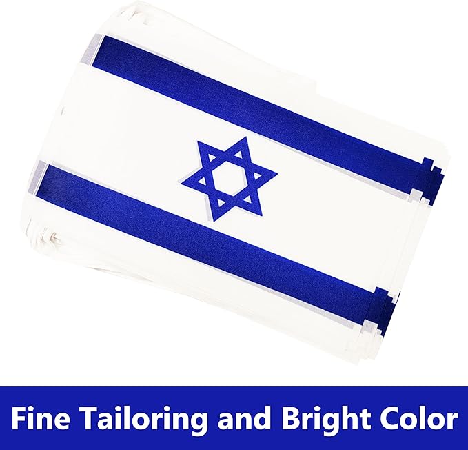 Yamiuo 100 Feet Israel String Flag, 76 Pcs Israeli Banner Flag, Small Mini World Banner Flags for Sports Events, Bars Decorations, School Festivals, Party Decorations, Celebrations (Israel)