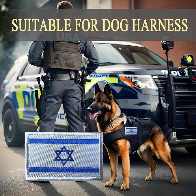 EmWoot 2PCS Israel Flag Patch Embroidered Morale Patch Military Tactical Patches Hook and Loop
