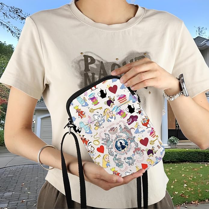 Alice Inspired Crossbody Bag Wonderland Merch Magic Kingd*m Gift Alice Fan Gift Cheshire Cat Lover Shoulder Bag