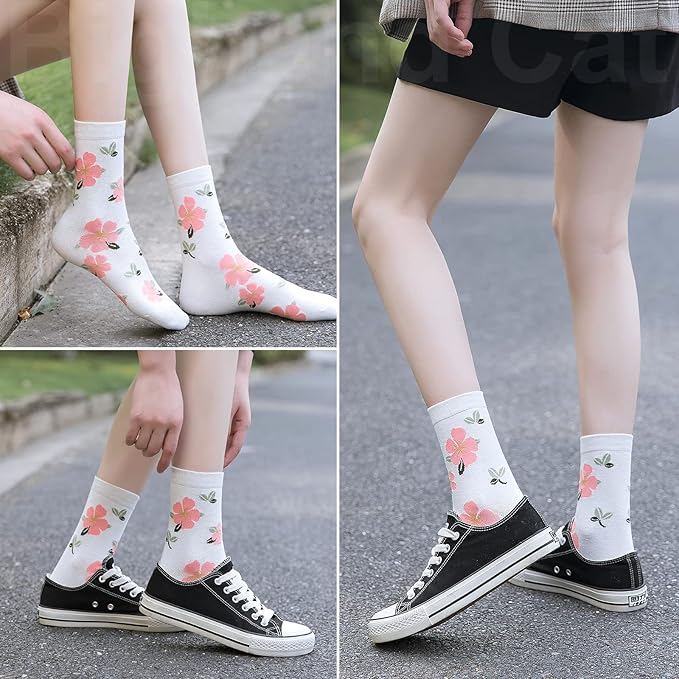 IIG 3-6 Pairs Womens Cute Animal Patterned Funny Novelty Cotton Crew Socks