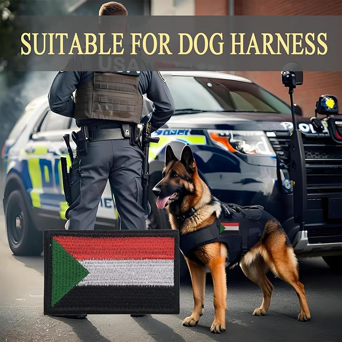 EmWoot 2PCS Sudan Flag Patch Embroidered Morale Patch Military Tactical Patches Hook and Loop