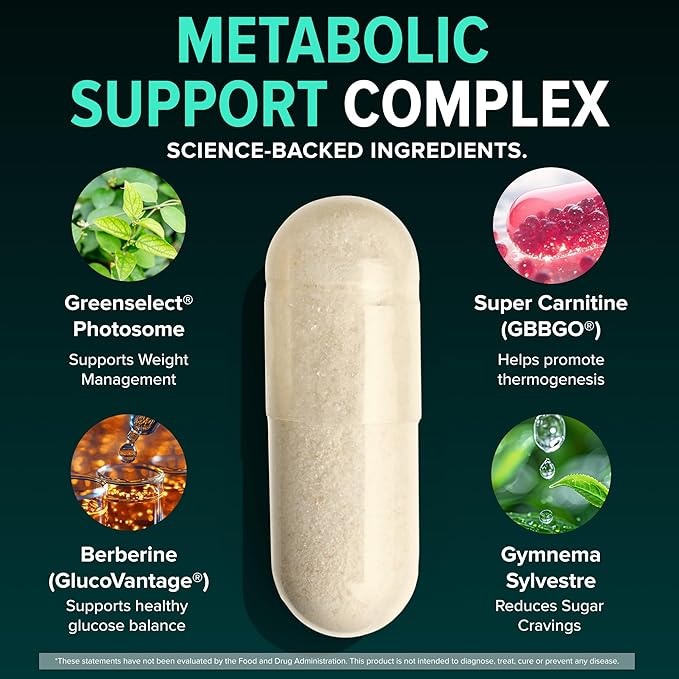BURN30 GLP-1 Supplement - Super Berberine Weight Management Support GLP1 Naturally | Advanced Appetite Control & Metabolism Support with Clinically Studied Ingredients  | Stimulant Free