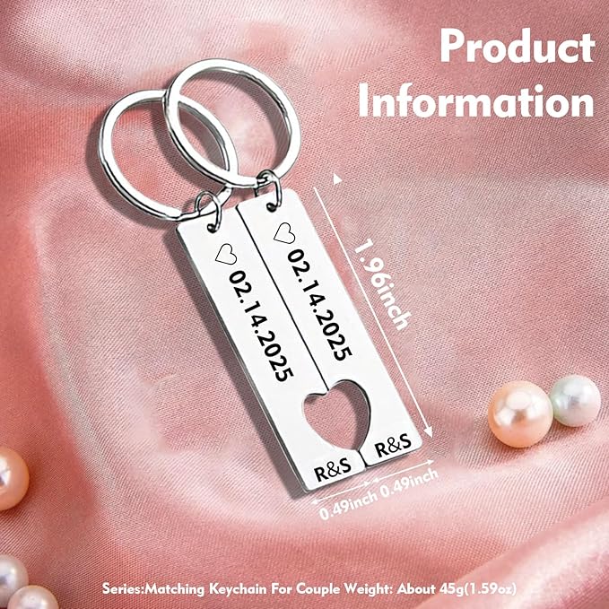 KBPTM Customized Double Sided Keychain - Personalized Engraved Text/Number/Name Keychain, Custom Key chain Gift for Boyfriend