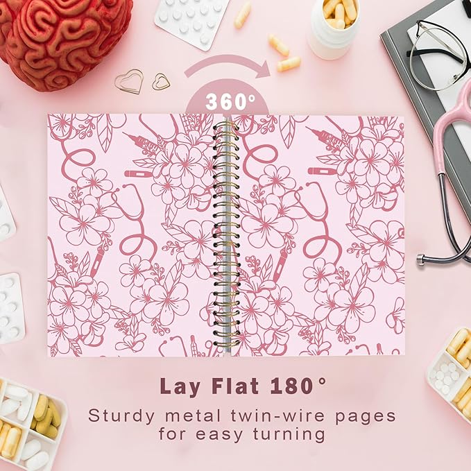 Lacama Nurse Gifts, Pink Nurse Notebook Journal for Women, Gifts for Nurses, Christmas Gift, Nursing School Essentials, Notebook for School Office Supplies 5.5x8.3 In