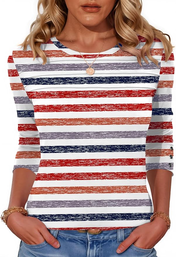 Blouses for Women Dressy Casual Long Sleeve Fall Fashion Tops Trendy Outfits for Work Office Shirts Thicker Clothes