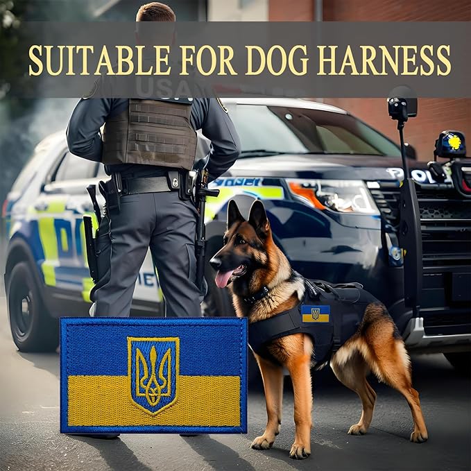 EmWoot 2PCS Ukraine Flag Patch Embroidered Morale Patch Military Tactical Patches Hook and Loop(Emblem)
