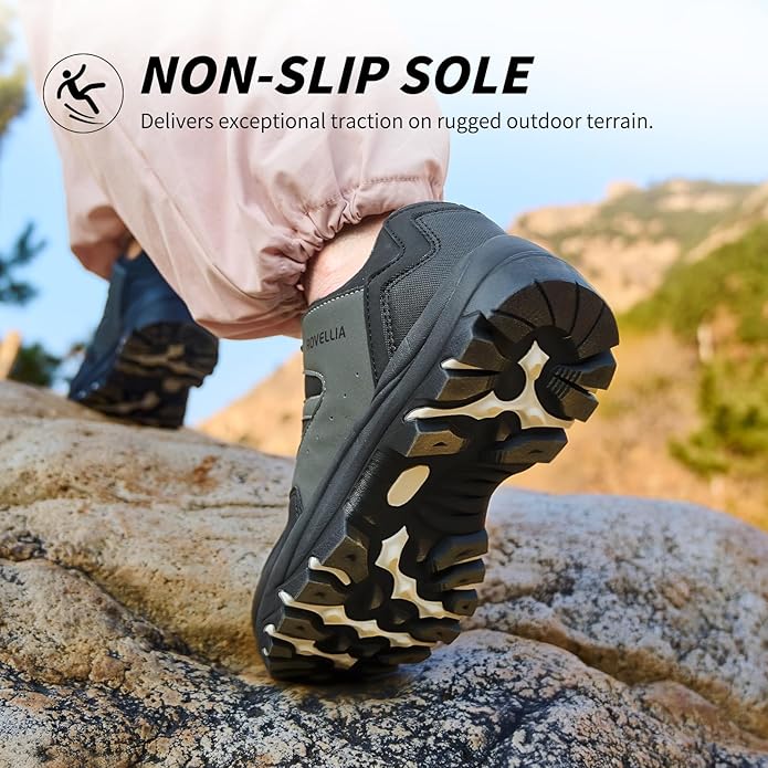 Waterproof Hiking Shoes Women Fashion Sneakers Tennis Walking Shoes Non-Slip Grip Ankle Support, Durable Comfort for Trekking, Trail Running, and Outdoor Adventures