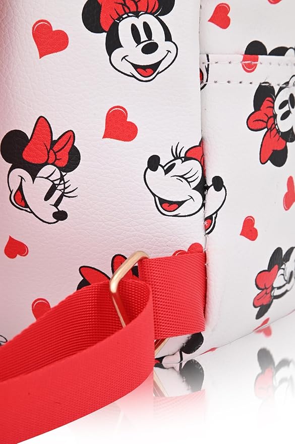 Disney Minnie Mouse Backpack for Women, Men, Boys, Girls, Unisex | Cute PU Leather 10" Minnie Mouse Mini Backpack Purse Shoulder Purse | Minnie Mouse Bag and Minnie Mouse Accessories