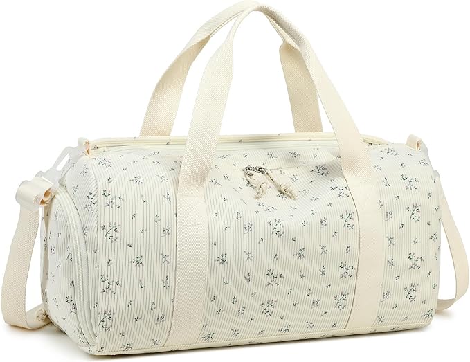 BTOOP Duffle Bag for Gym Sports Women Girls Workout Travel Bag Weekender with Shoe Compartment and Wet Pocket