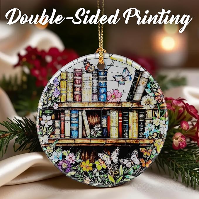 Christmas Ornaments: Christmas Tree Decorations, Holiday Decor, Stocking Stuffers, Gift Ideas, Bookish Gift Art, Book Lover Gifts & Book Reader Gifts