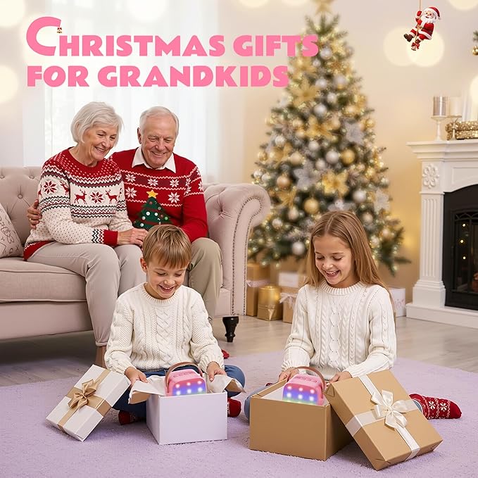 YLL Karaoke Machine for Kids, Portable Mini Speaker with 2 Wireless Microphones, 2026 Top Toys Birthday Gifts for Girls 3, 4, 5, 6, 7, 8, 9, 10, 12+ Years Old Toddler Party Grandkids Present (Rose)