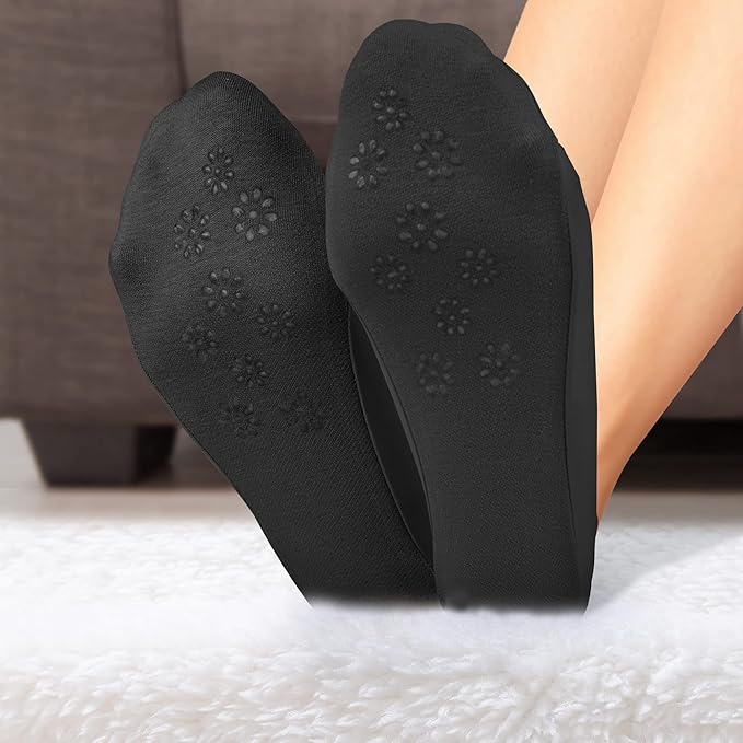WISVOOO No Show Socks Womens Liner Ultra Low Cut Non Slip Invisible Socks for Flats