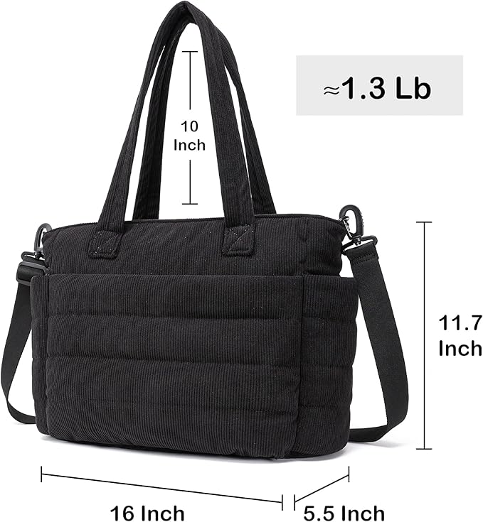 AOCINA Puffer Tote Bag for Women Quilted Work Bag Nurse Bags Women's Shoulder Handbags for Travel Gym Gifts Laptop Purse