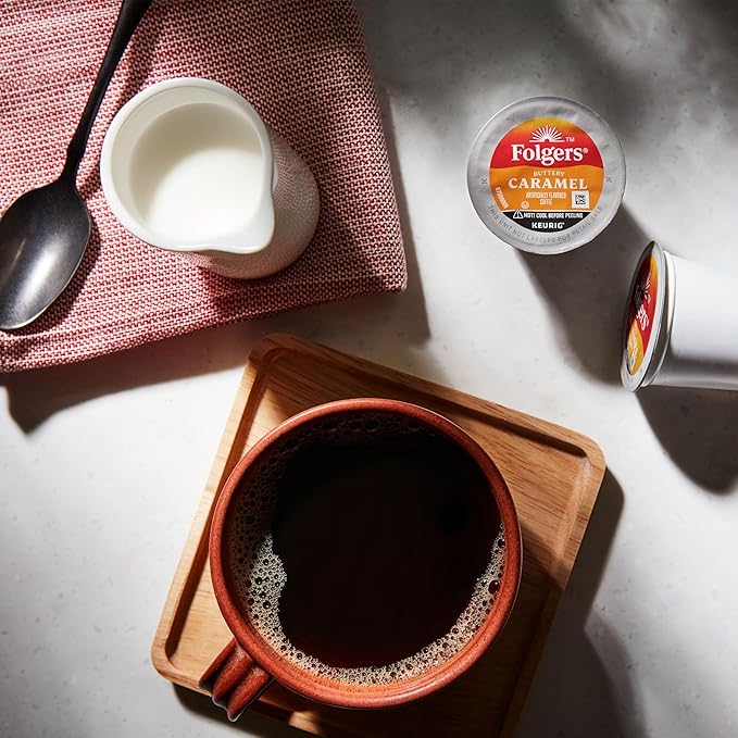 Folgers Buttery Caramel Flavored Coffee, 72 Keurig K-Cup Pods