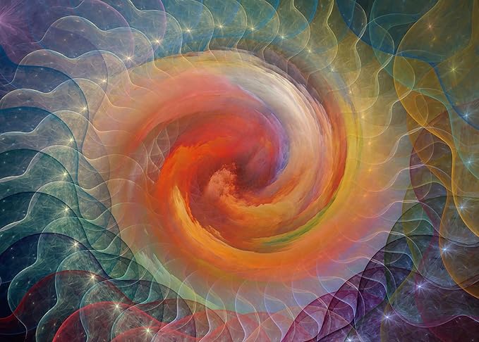 Multicolored Swirl Puzzles for Adults 1000 Pieces, Large Jigsaw Puzzles 1000 Piece for Kids Teens Family Fantasy Puzzle Toys Educational Intellectual Decompressing Challenging Fun Game Size 27" x 20"