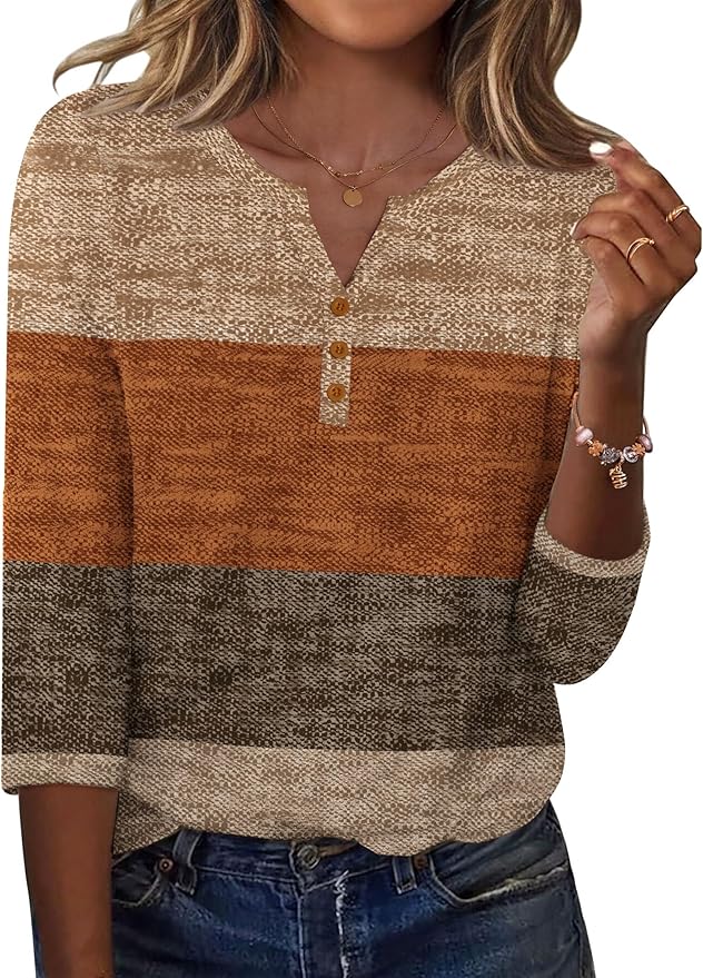 Zeagoo 3/4 Length Sleeve Womens Tops Casual Dressy Summer Blouses Buisness Work Spring Tee Shirts