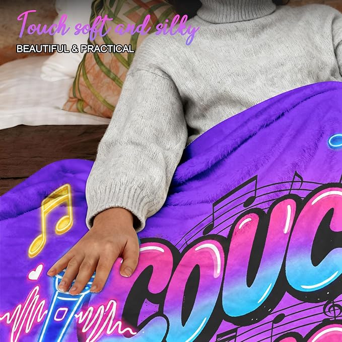 Kpop Couch! Couch! Couch! Gifts Blanket - Ultra-Soft Plush Throw Blanket for Adult, Teen Girls, Music Gifts for Women Friends K-Pop Lovers Merch Stuff, Christmas Birthday Gifts (Purple, 60''x50'')
