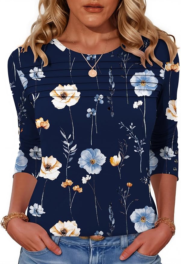 Blouses for Women Dressy Casual Long Sleeve Fall Fashion Tops Trendy Outfits for Work Office Shirts Thicker Clothes