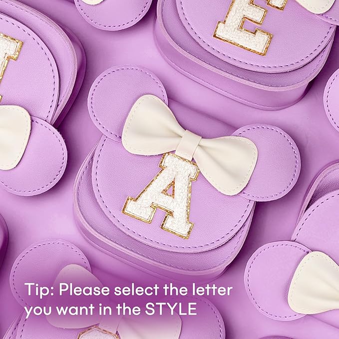 mibasies Toddler Purse Girl Gifts: Girls Birthday Gifts for 3-8 - Toys for Ages 2-4 Girls Mouse Ears Purse, Purple, Letter R