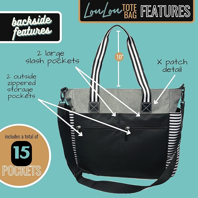 Brooke & Jess Designs Teacher Tote Bag for Work - Teacher Handbag Gifts for Women, Teacher Bag Best Teacher Appreciation Gift