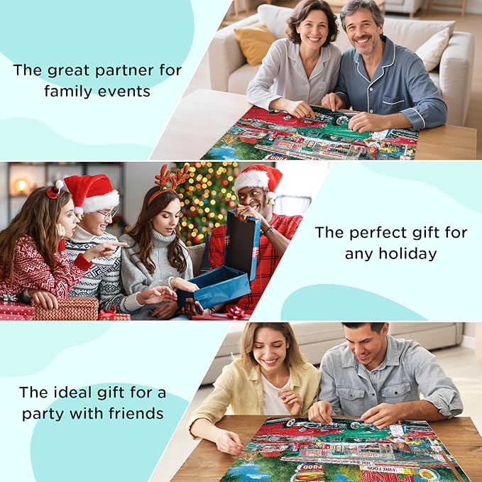 500 Pieces Jigsaw Puzzles, Retro Style 500 Piece Puzzles for Adults, Car and Food Station Jigsaw Puzzles, Interlock Perfectly Letter on Back, Home Decor Birthday Party Gift Toy Age 12+, 20.5 x 15 in