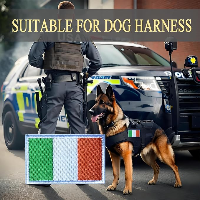 EmWoot 2PCS Ireland Flag Patch Embroidered Morale Patch Military Tactical Patches Hook and Loop