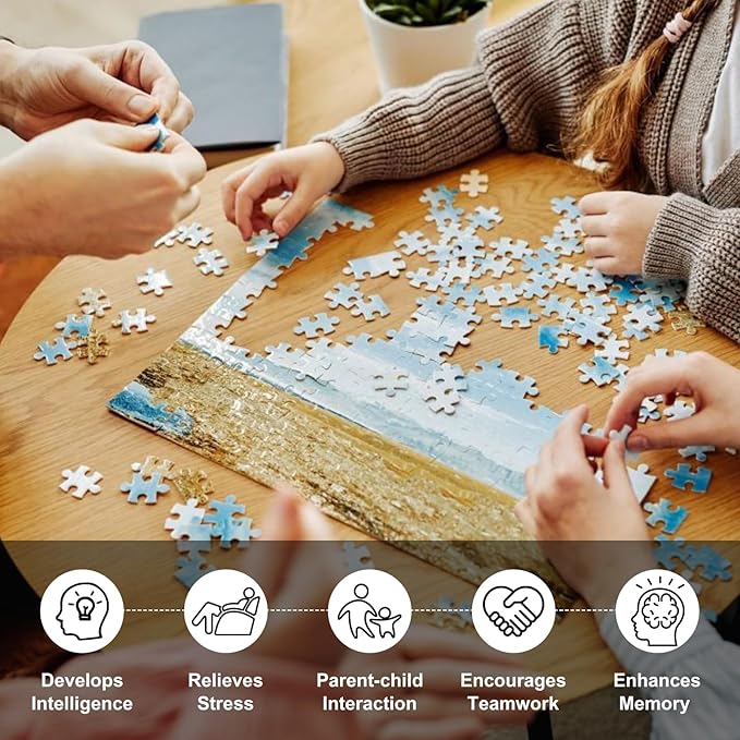 Custom Puzzle from Photos, Personalized Photo Puzzle 500/1000/1500 Pieces with Picture and Text, Personalized Gifts for Couple Family Wedding Kids Pet (500 PCS-Vertical)