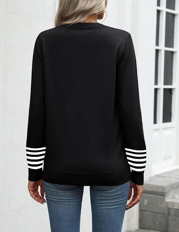 Zeagoo Womens 2026 Fall Sweaters Long Sleeve Tops Classic Crew Neck Pullover Sweaters Loose Dressy Casual Basic Clothes
