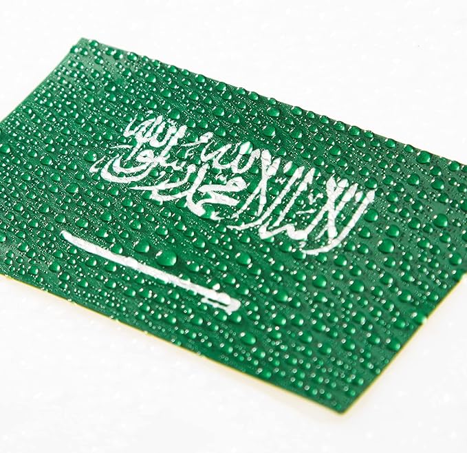 CANTENDO 5Pcs Saudi Arabia Flag Decal Sticker - Saudi Arabian Flag Reflective Vinyl Car Stickers - for Car Window Bumper Waterproof Sticker (2.5 x 4.5 Inch)