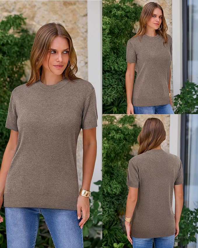 Arach&Cloz Women's Wool Blend Business Casual Essential Fall Layering Pullover Sweaters