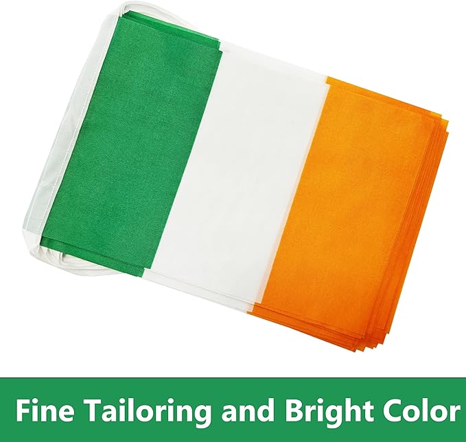 Yamiuo 100 Feet Ireland String Flag, 76 Pcs Irish Banner Flag, Small Mini World Banner Flags for Sports Events, Bars Decorations, School Festivals, Party Decorations, Celebrations (Ireland)