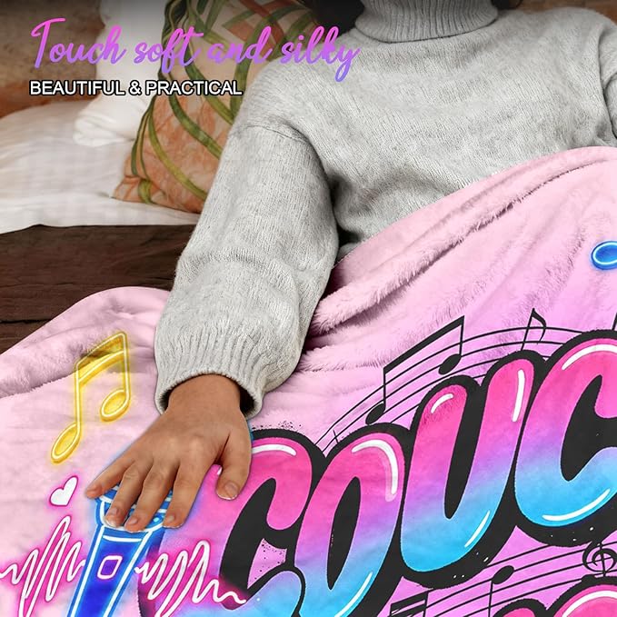 Kpop Couch! Couch! Couch! Gifts Blanket - Ultra-Soft Plush Throw Blanket for Adult, Teen Girls, Music Gifts for Women Friends K-Pop Lovers Merch Stuff, Christmas Birthday Gifts (Pink, 80''x60'')