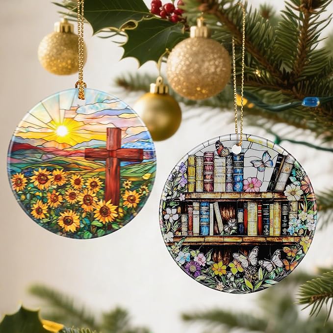 Christmas Ornaments: Christmas Tree Decorations, Holiday Decor, Stocking Stuffers, Gift Ideas, Bookish Gift Art, Book Lover Gifts & Book Reader Gifts