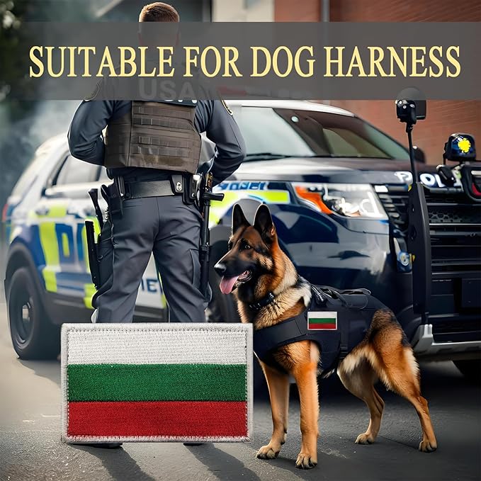 EmWoot 2PCS Bulgaria Flag Patch Embroidered Morale Patch Military Tactical Patches Hook and Loop